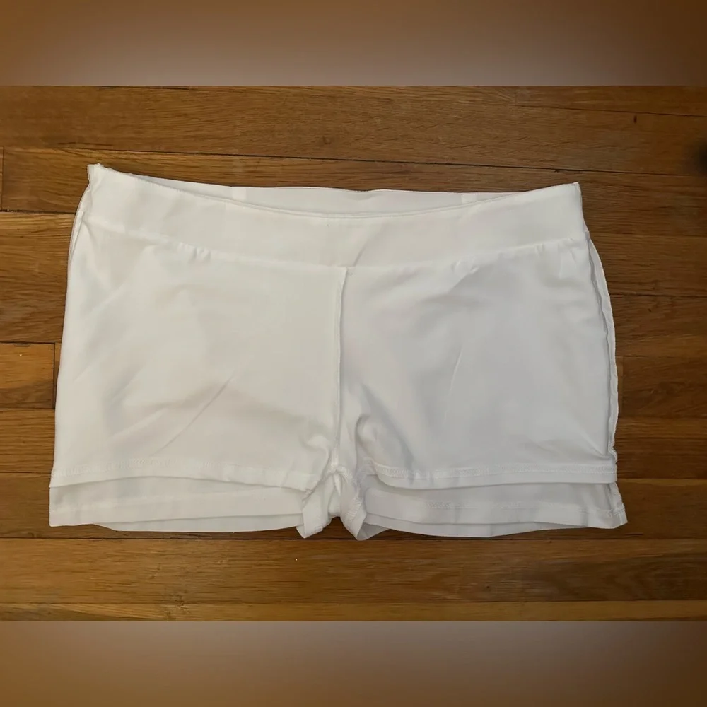 🌷 SHEIN White Skort Athletic Wrap‎ Skirt Shorts Women Size L Spring Style